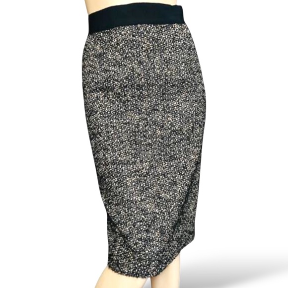 GIAMBATTISTA VALLI Wool Mohair Silk Blend Silk Lined Tweed Pencil Skirt IT Sz 42 - Picture 1 of 14